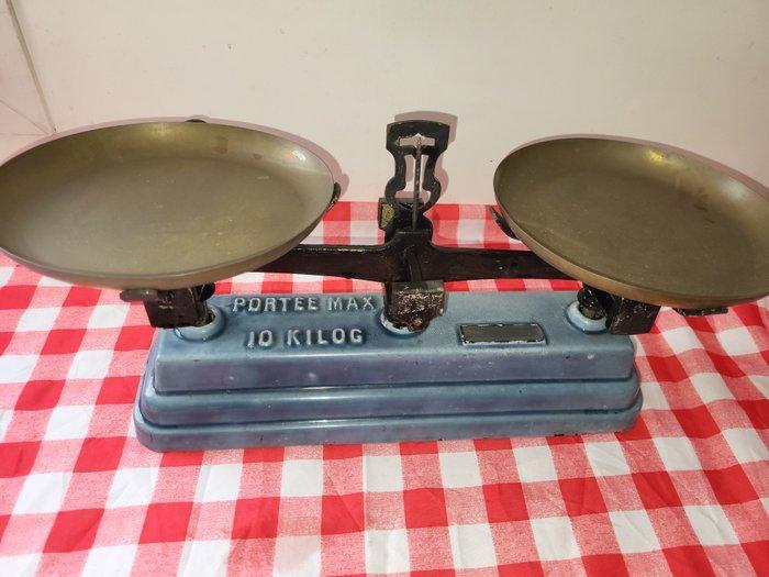 Keukenweegschaal - Verguld messing, Antiek en Kunst, Curiosa en Brocante