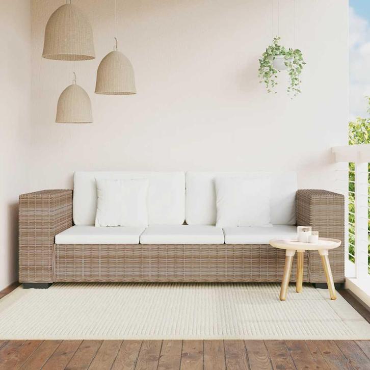 vidaXL 3-zits bankstel set rattan 8-delig, Huis en Inrichting, Zetels | Zetels, Nieuw, Verzenden