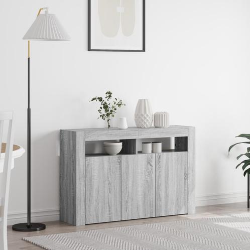 vidaXL Dressoir met LED-verlichting Grijs Sonoma 116x30x75, Huis en Inrichting, Kasten | Dressoirs, Nieuw, Verzenden