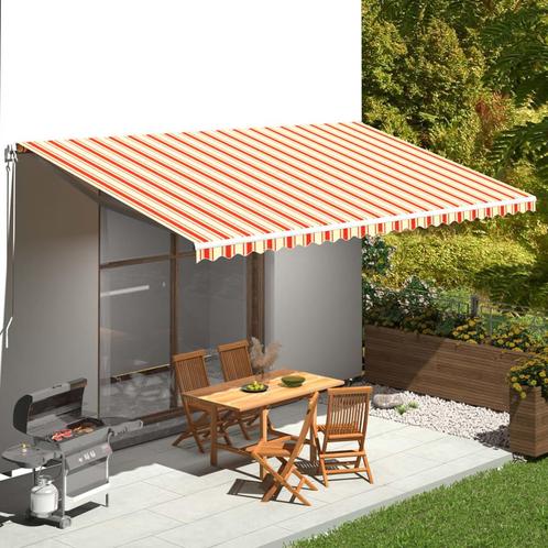 vidaXL Vervangingsdoek voor luifel 6x3,5 m geel en oranje, Tuin en Terras, Zonneschermen, Nieuw, Verzenden