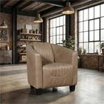 Leren fauteuil Press Special - Vintage Taupe (taupe/bruin), Huis en Inrichting, Nieuw, Ophalen of Verzenden, Eigentijds, Klassiek, Retro, Romantisch, Vintage