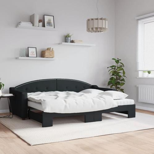 vidaXL Slaapbank met onderschuifbed en matrassen 80x200 cm, Huis en Inrichting, Slaapkamer | Bedden, Nieuw, Verzenden