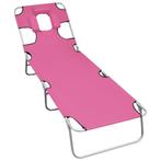 Ligbed Inklapbaar Magenta - OP = OP - Tuin & Strand!, Verzenden, Nieuw, Metaal