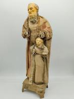 Statue, San Giuseppe - 47 cm - Bois, Poterie, Textile