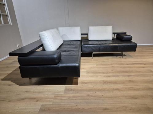 Rolf Benz Dono - Hoekbank - Zwart - Leder - Topstaat -Design, Huis en Inrichting, Zetels | Zetels en Chaises Longues, 250 tot 300 cm