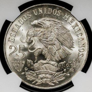 Mexico. 25 Pesos 1968 - NGC MS64 (Juegos Olímpicos de