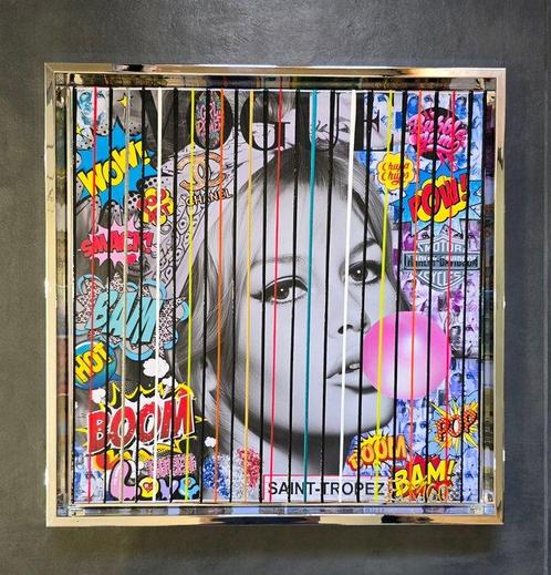 Elmago - Brigitte Bardot bubble gum french codebarre (large), Antiek en Kunst, Kunst | Schilderijen | Modern