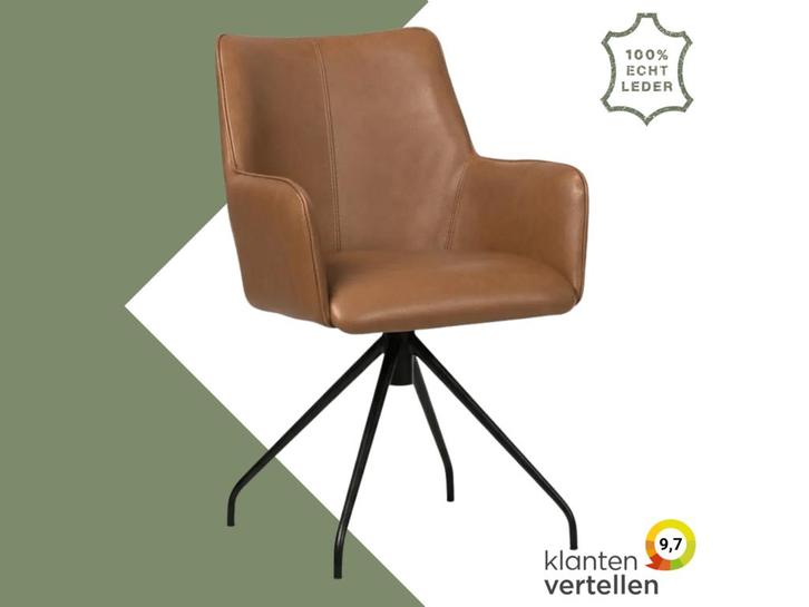 Leren eetkamerstoel Wave, Huis en Inrichting, Stoelen, Nieuw, Eén, Leer, Ophalen of Verzenden