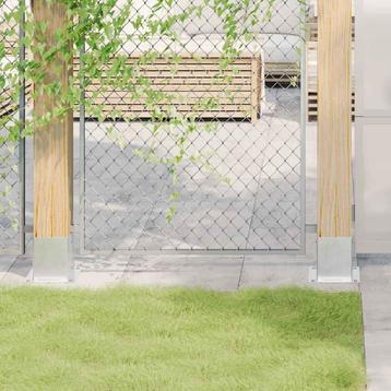 vidaXL Spokkels vierkant 4 st gegalvaniseerd staal, Tuin en Terras, Palen, Balken en Planken, Verzenden, Nieuw