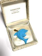 Turquoise - 18 karaat - Geel goud - Hanger