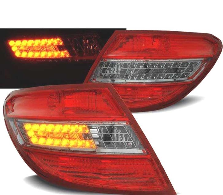 FEUX ARRIÈRE POUR MERCEDES W204 BERLINE 07-10 LED ROUGE FUMÉ, Auto-onderdelen, Verlichting, Verzenden