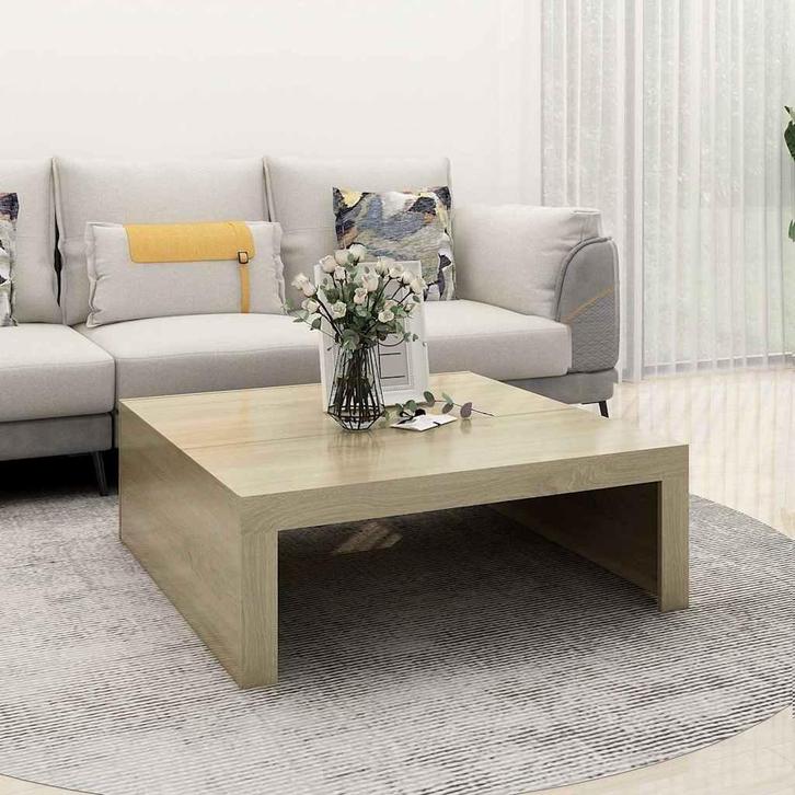 vidaXL Salontafel 100x100x35 cm bewerkt hout sonoma, Huis en Inrichting, Tafels | Salontafels, Nieuw, Verzenden