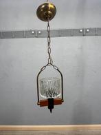 Plafondlamp - Hout, Textiel - Vintage hangllamp, Antiek en Kunst