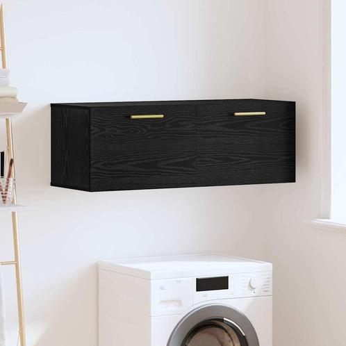 vidaXL Wandkast Zwart eiken 100 x 36.5 x 35 cm Bewerkt hout, Huis en Inrichting, Kasten | Overige, Nieuw, Verzenden