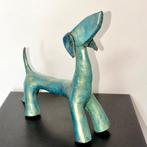 Abdoulaye Derme - sculptuur, Chien - 20 cm - Verguld brons, Antiquités & Art
