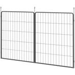 Hondenhekpanelen - Puppyrek - Uitbreiding - Staal - Grijs, Dieren en Toebehoren, Ophalen of Verzenden, Nieuw