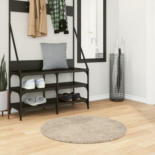 vidaXL Vloerkleed ISTAN hoogpolig glanzend Ø 80 cm beige, Huis en Inrichting, Stoffering | Tapijten en Vloerkleden, Nieuw, Verzenden