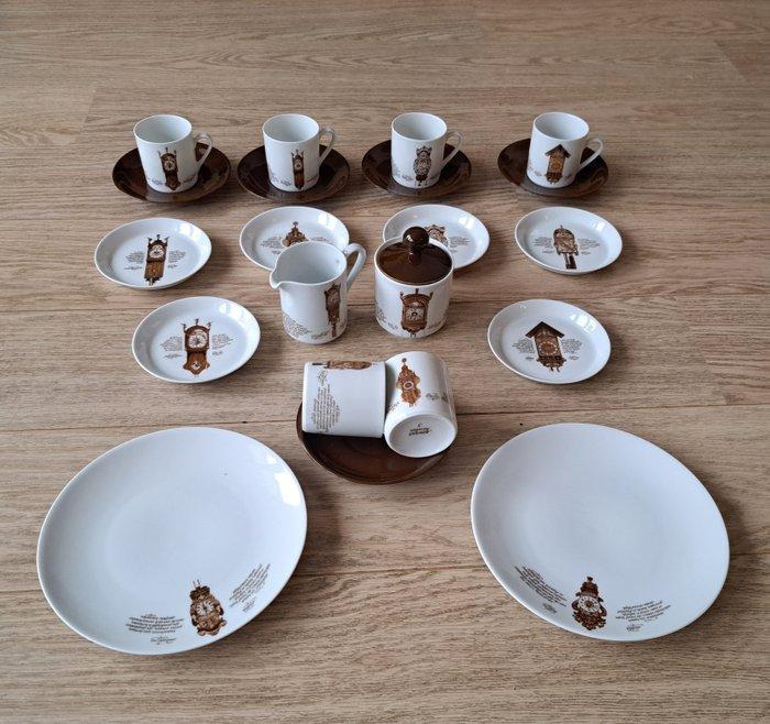 Mitterteich Porzellan - Gebak/taartset (22) - klokken, Antiquités & Art, Antiquités | Meubles | Tables