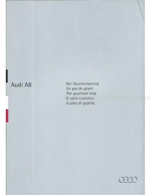 1994 AUDI A8 BROCHURE NEDERLANDS, Boeken, Auto's | Folders en Tijdschriften, Ophalen of Verzenden