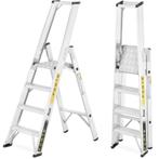 Ladder - huishoudtrap - 4 treden - aluminium - 50x91x148 cm, Ophalen of Verzenden, Nieuw