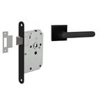 Deurbeslag set loopslot en deurklink Linee zwart geveerd..., Ophalen of Verzenden, Nieuw, Overige materialen, Klink of Kruk