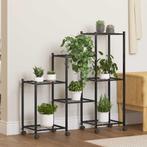 vidaXL Bloemenstandaard met wielen 83x25x83,5 cm ijzer zwart, Verzenden, Nieuw