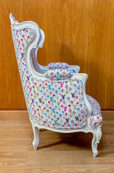 2lifeLuxury - Fauteuil - LUIS XV - Bois, Cuir synthétique, Antiek en Kunst, Curiosa en Brocante