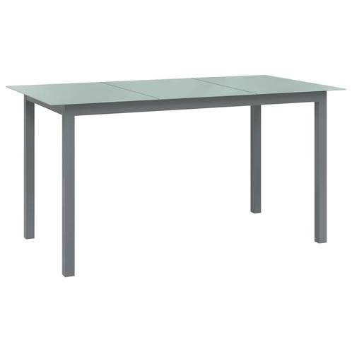 vidaXL Table de jardin Gris clair 150x90x74 cm Aluminium, Tuin en Terras, Tuinsets en Loungesets, Verzenden