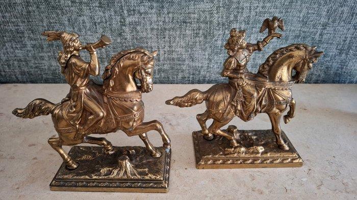 Boekensteunen (2) - Gegoten messing, Gelakt messing, Antiek en Kunst, Curiosa en Brocante