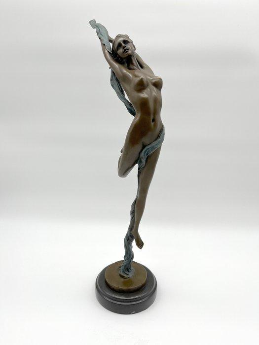 Beeldje - Brons, Marmer, Antiek en Kunst, Kunst | Designobjecten