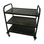 Metalen Serveertrolley – 3 Niveaus – Verrijdbaar – Zwart, Ophalen of Verzenden