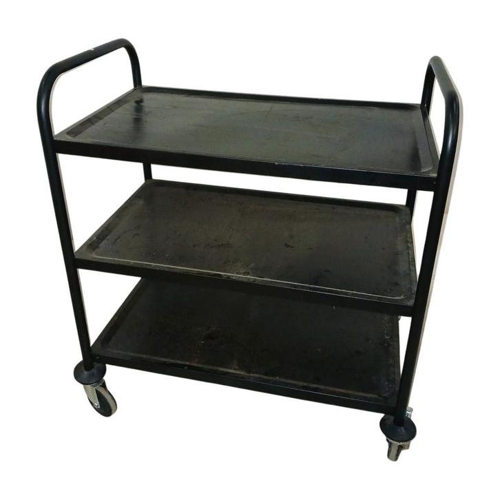 Metalen Serveertrolley – 3 Niveaus – Verrijdbaar – Zwart, Zakelijke goederen, Machines en Bouw | Heftrucks en Intern transport
