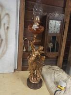 dapr`François MOREAU (1858-1931) - Olielamp - Spelter,, Antiek en Kunst