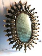 Wandspiegel- Zonspiegel - Verguld messing - 1960s, Antiek en Kunst