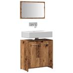 vidaXL Badkamerkast met spiegel bewerkt hout oud houtkleurig, Verzenden, Nieuw