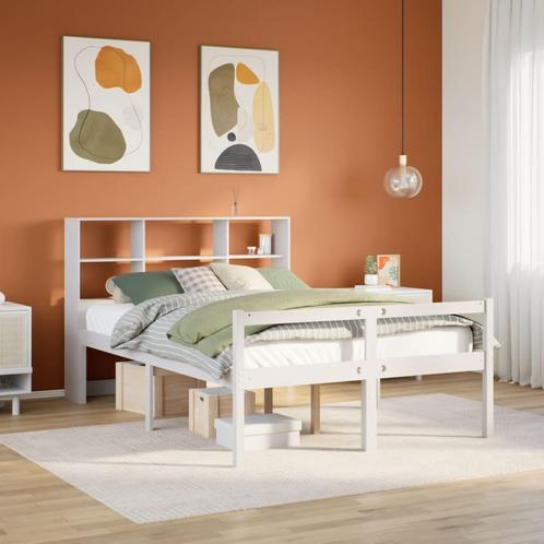 vidaXL Lit bibliothèque sans matelas blanc 120x200 cm, Maison & Meubles, Chambre à coucher | Lits, Neuf, Envoi