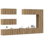 vidaXL 7-delig Tv-meubelset wandmontage bewerkt hout, Huis en Inrichting, Verzenden, Nieuw