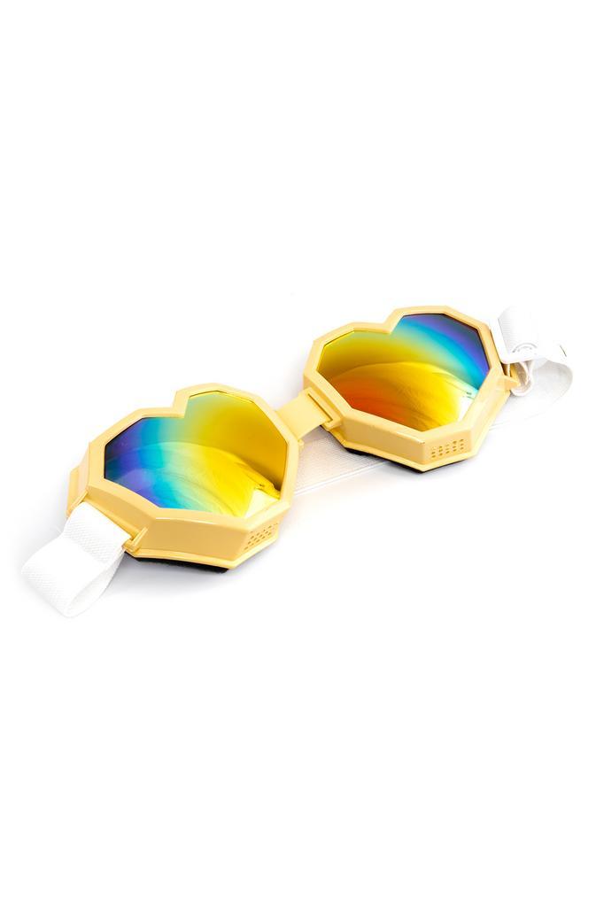 Goggles Hartjes Skibril Bril Sunshine Geel Montuur Regenboog, Kleding | Heren, Carnavalskleding en Feestkleding, Nieuw, Ophalen of Verzenden