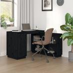 vidaXL Bureau 110x50x75 cm massief grenenhout zwart, Verzenden, Nieuw