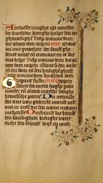 Manuscript; Blad uit een Middeleeuws Getijdenboek -, Nieuw