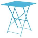 Vierkante opklapbare stalen tafel turquoise 60cm |Bolero, Verzenden, Nieuw in verpakking