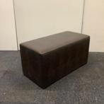 Poef / hocker, (hxbxd) 44x90x45 cm, bruin skai leder croco, Gebruikt, Bureau