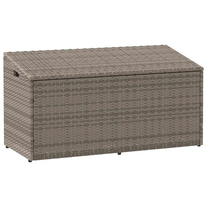 vidaXL Tuinbox 110x50x58 cm poly rattan grijs, Tuin en Terras, Bergingen en Tuinkasten, Nieuw, Verzenden