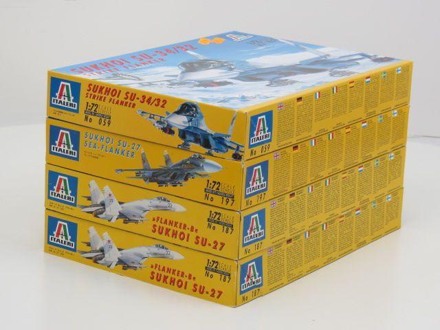 Schaal 1:72 Set 4St. Italeri 059, 197, 2x187 Sukhoi SU #93, Hobby en Vrije tijd, Modelbouw | Vliegtuigen en Helikopters, Gebruikt