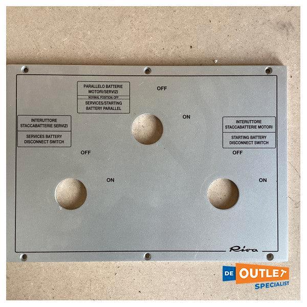 Bieden: Riva battery switch panel plate silver, Watersport en Boten, Bootonderdelen, Ophalen of Verzenden