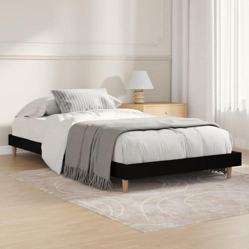 vidaXL Bedframe bewerkt hout zwart 90x200 cm, Maison & Meubles, Chambre à coucher | Lits, Envoi