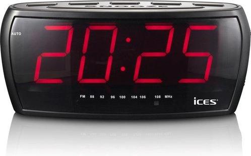 Wekkerradio - Zwart SHOWMODEL  Ices ICR-230-1 - (Wekkers), Elektronische apparatuur, Wekkers, Nieuw, Verzenden