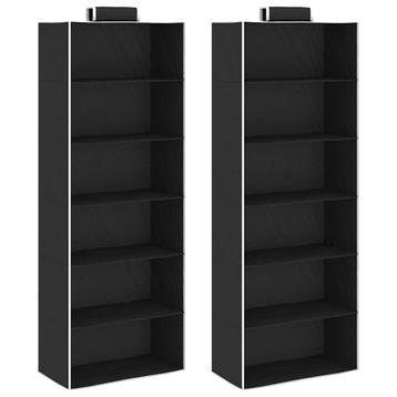 vidaXL Kledingorganisers hangend 2 st met 6 schappen stof, Huis en Inrichting, Kasten | Kleerkasten, Verzenden, Nieuw