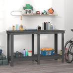 vidaXL Werkbank 140x50x80 cm massief grenenhout grijs, Doe-het-zelf en Bouw, Werkbanken, Verzenden, Nieuw