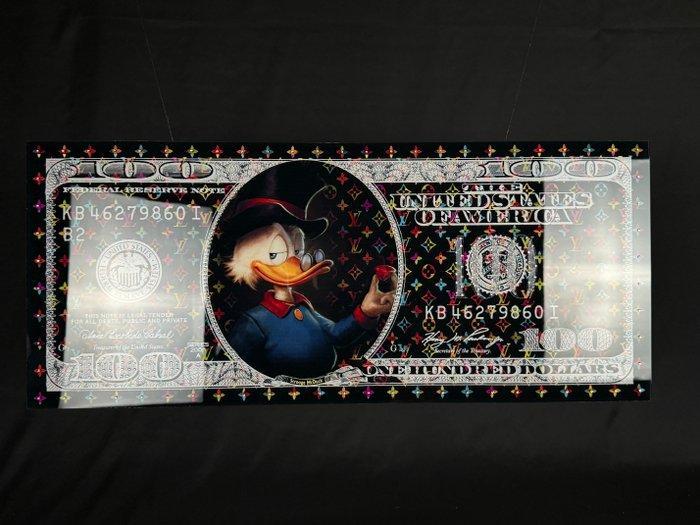 Mike Blackarts - Dagobert Duck with diamonds Plexiglass, Antiek en Kunst, Kunst | Schilderijen | Modern